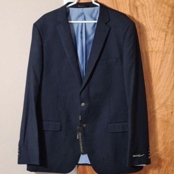 Men Suits Blue Blazer Jacker 48L - Picture 1 of 3